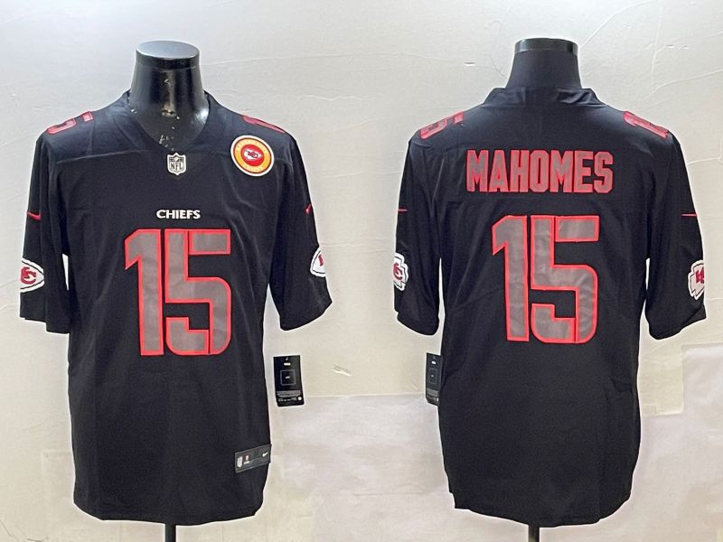Men Kansas City Chiefs 15 Mahomes 2025 Nike Fashion Impact Black Limited NFL Jersey style 4